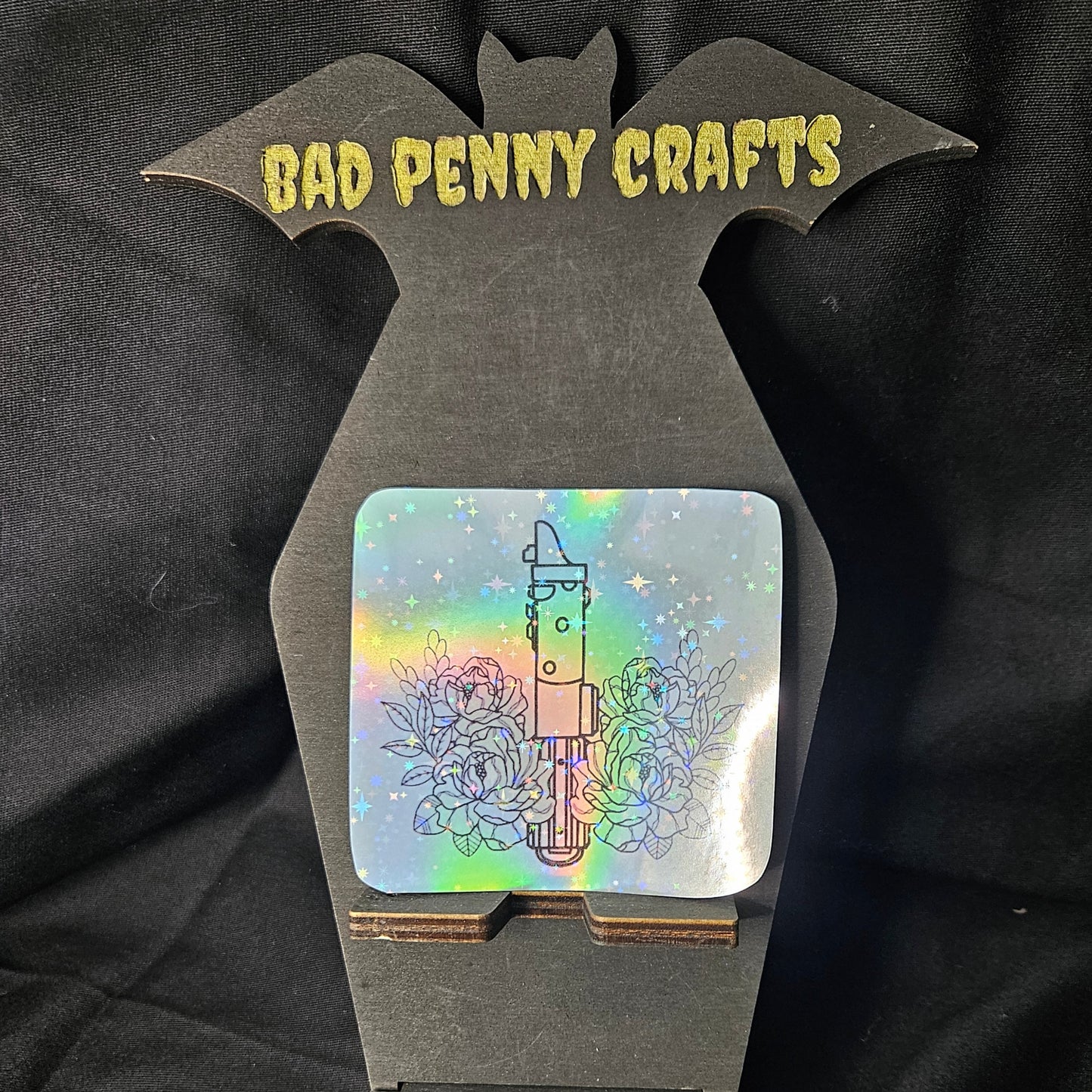 Lightsaber with Flowers, Holographic Sticker