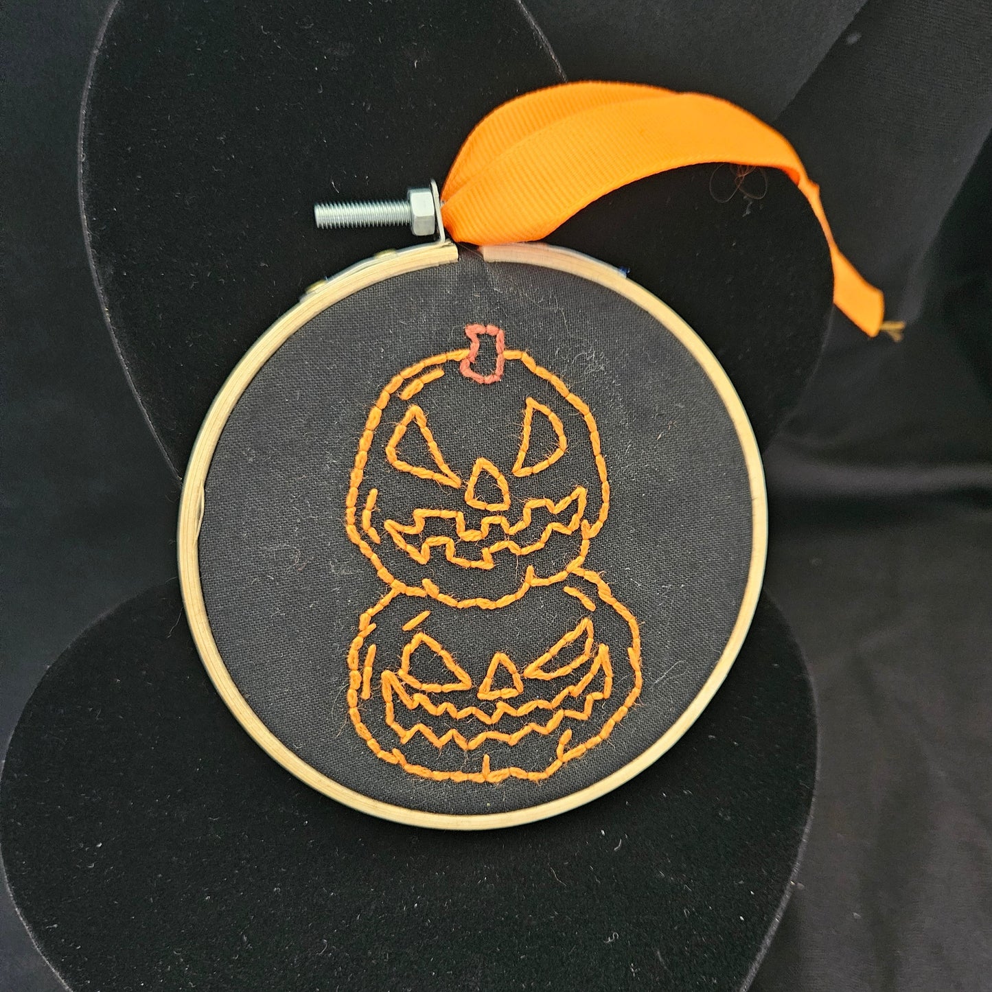 Hand Embroidered Pumpkin Stack