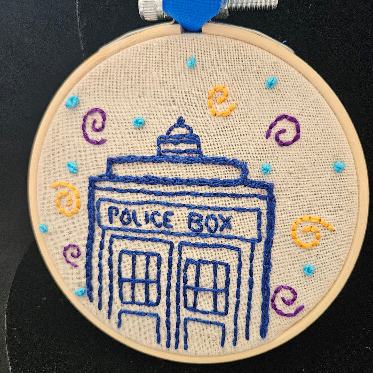 Hand Embroidered Tardis