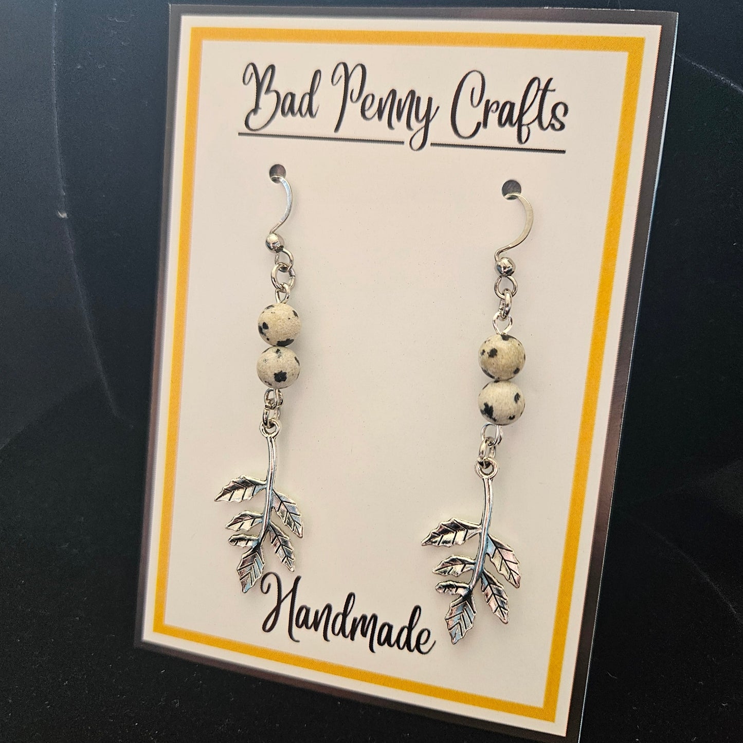Leaf and vine earrings - Handmade