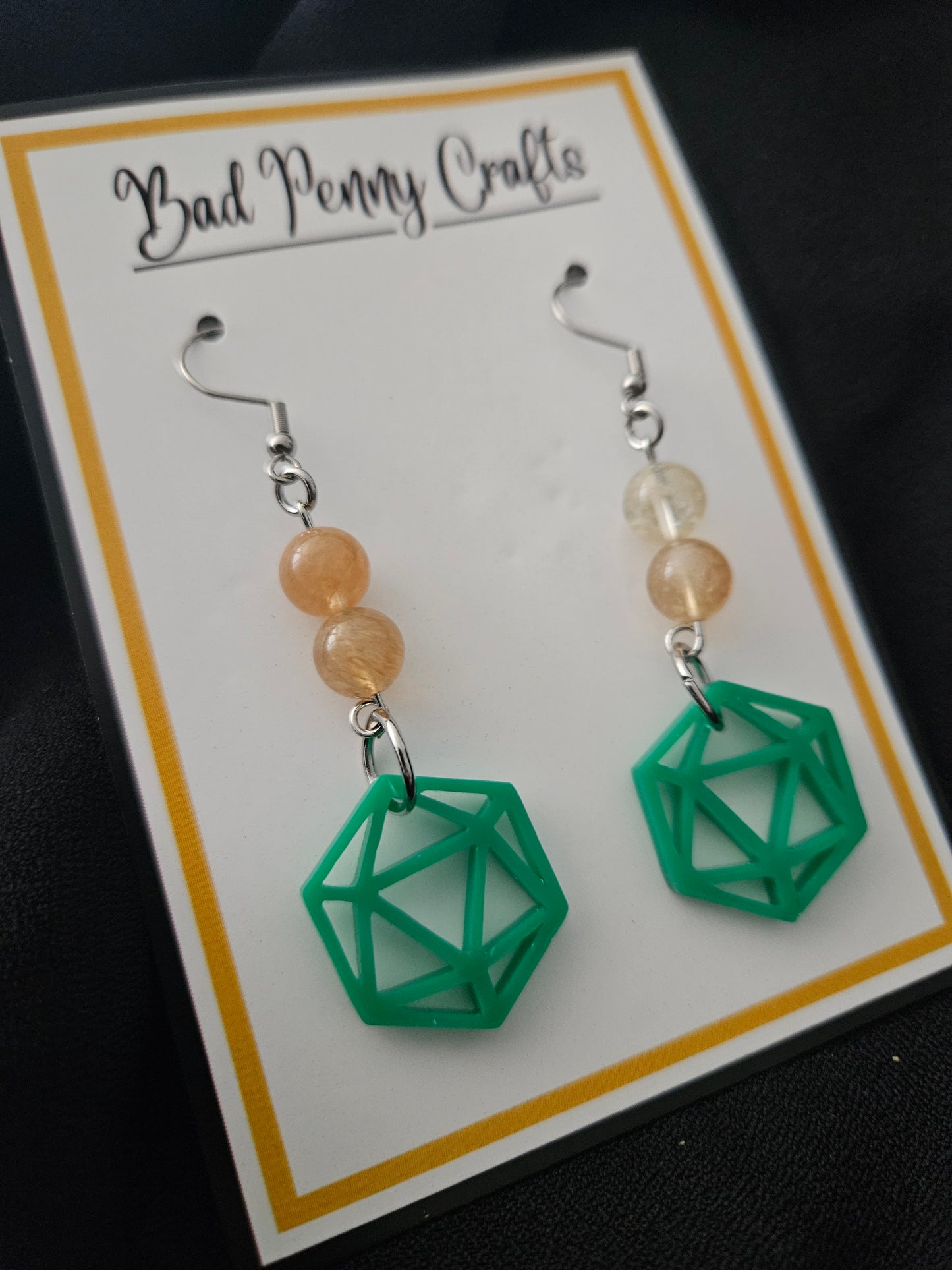 Handmade D20 Charm Earrings