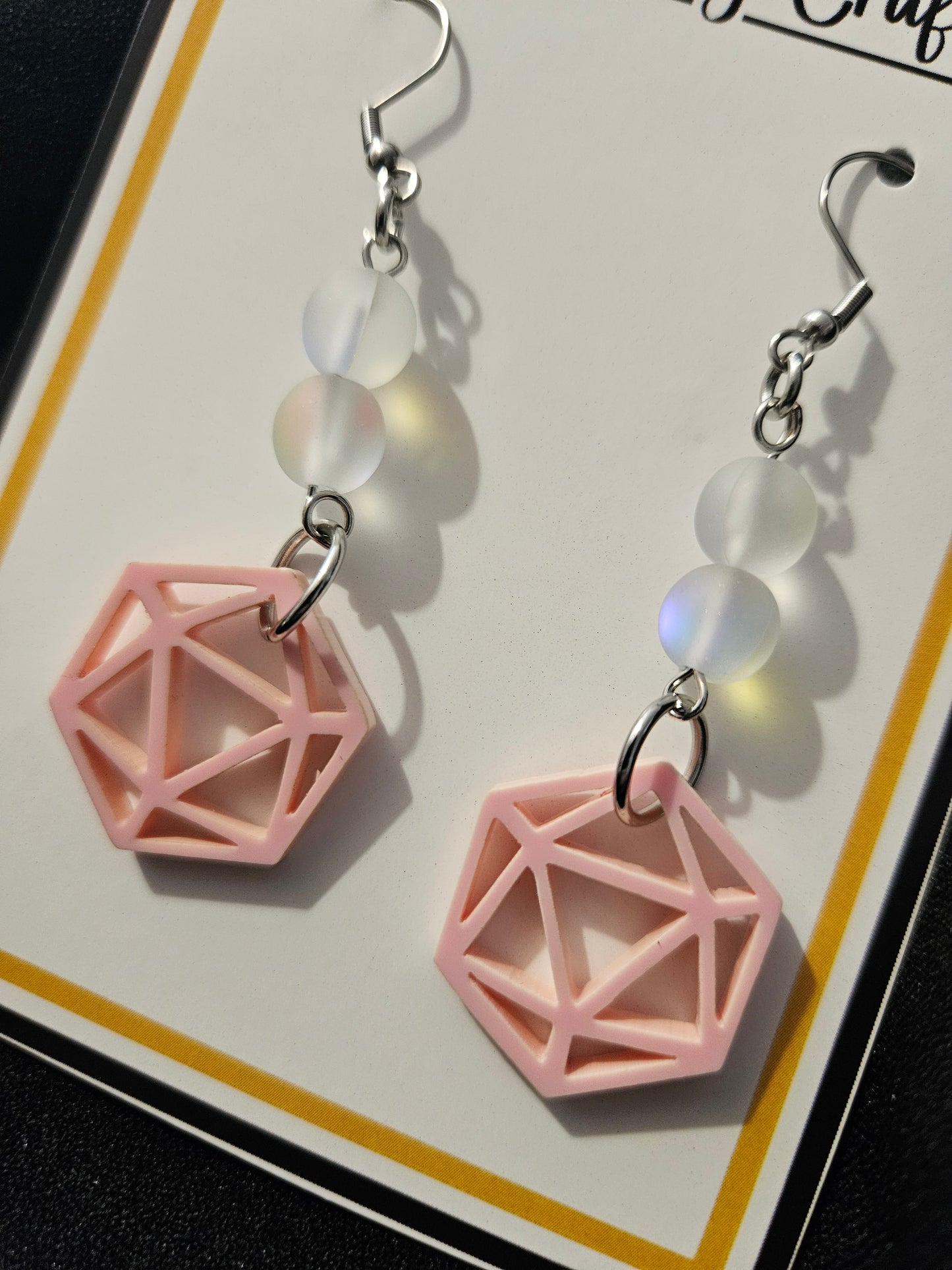 Handmade D20 Charm Earrings