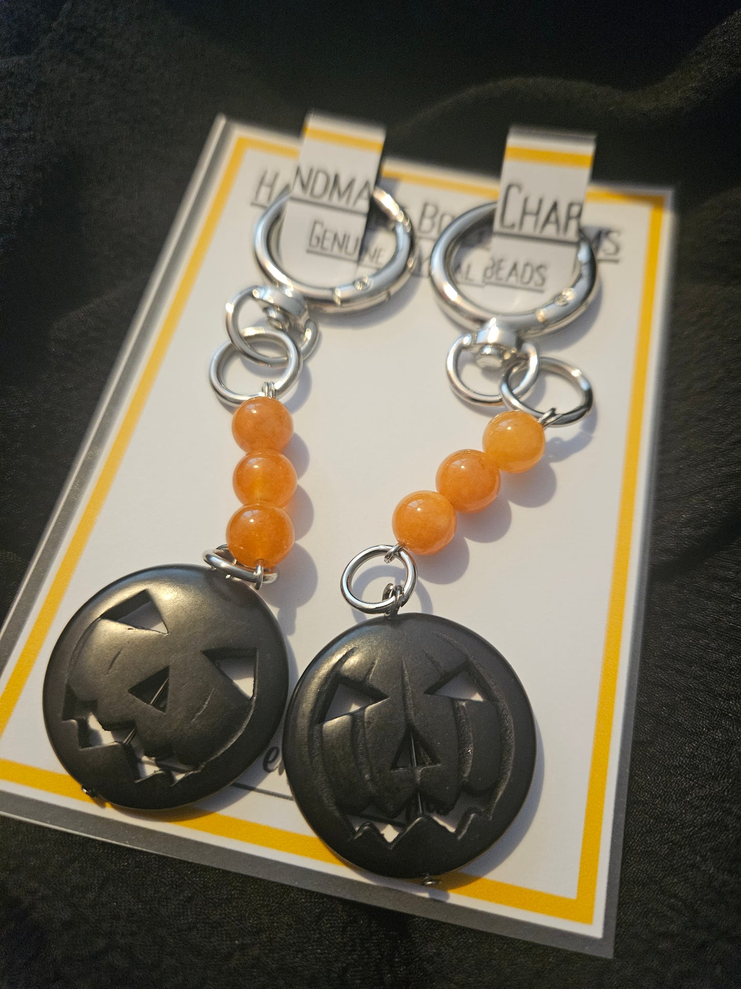 Jack O'Lantern boot charms - Handmade