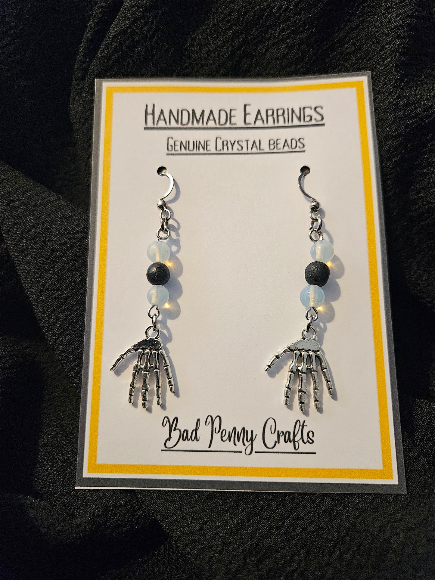 Skeleton Hand Earrings - Handmade