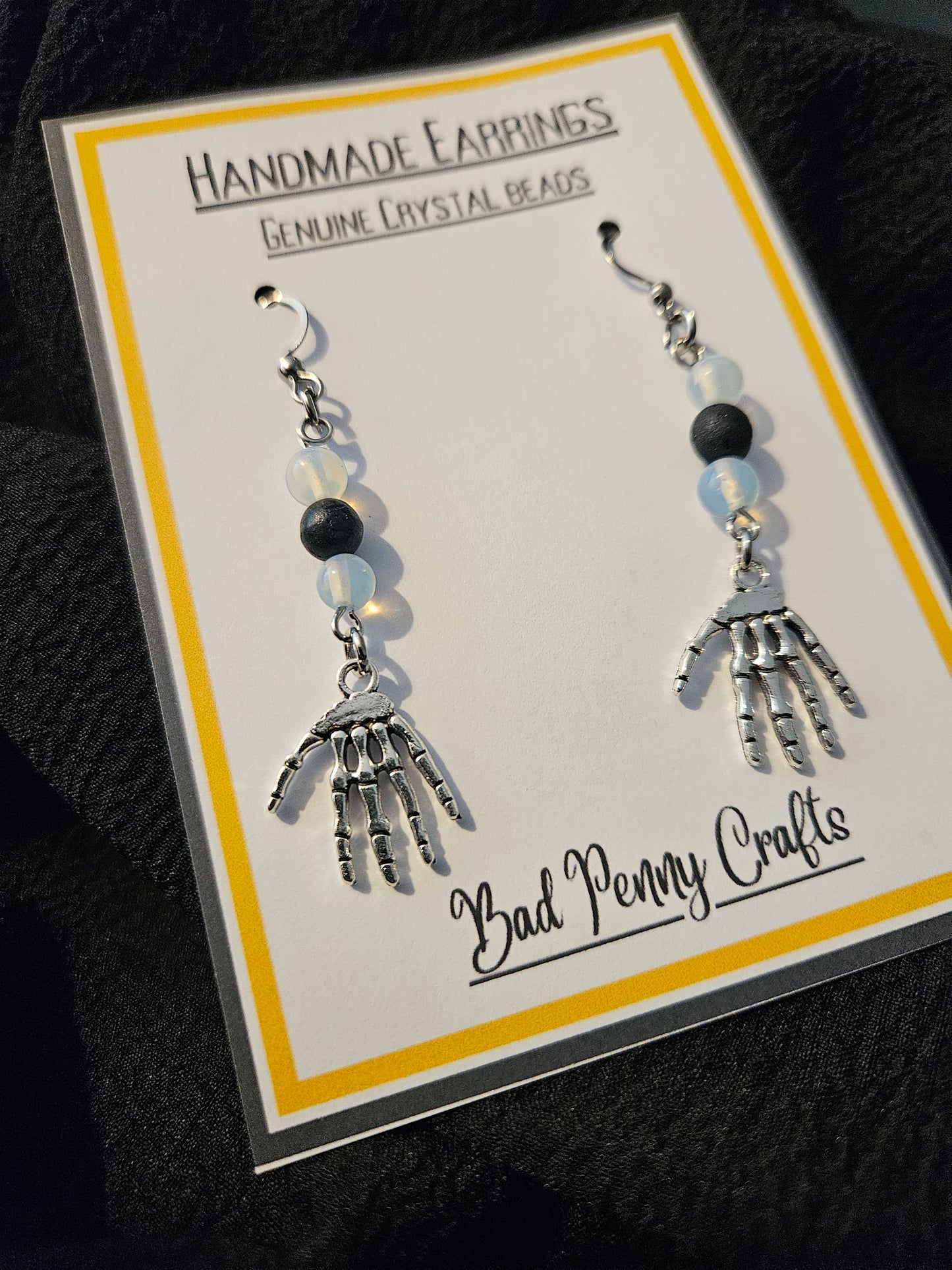 Skeleton Hand Earrings - Handmade