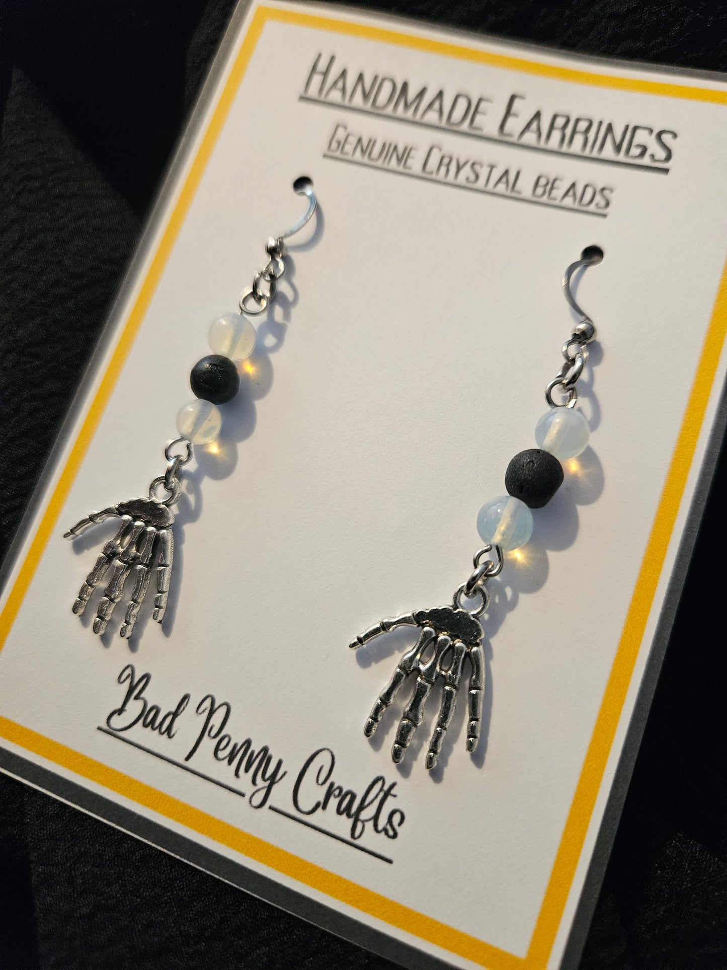 Skeleton Hand Earrings - Handmade