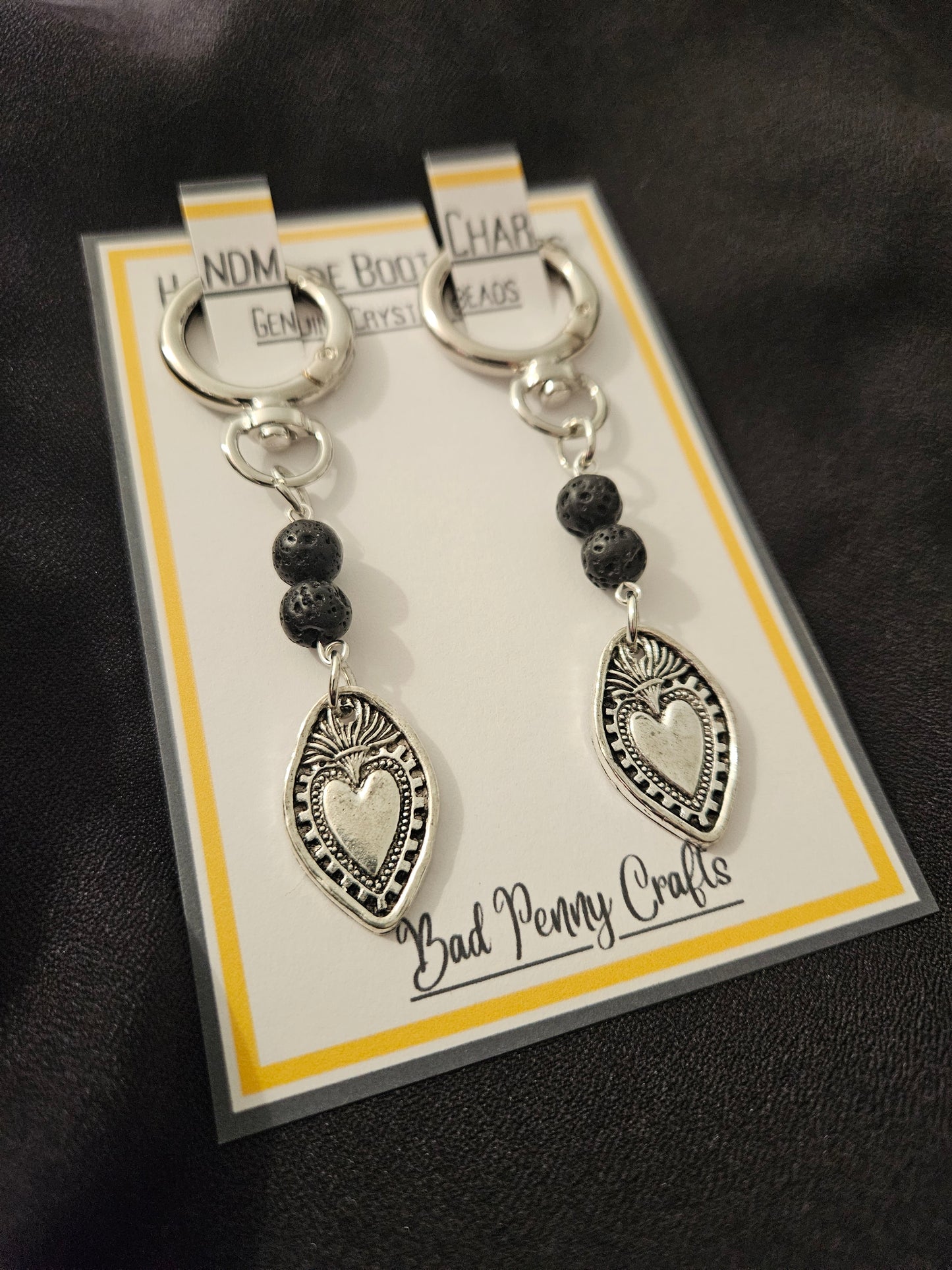 Sacred Heart boot charms - Handmade