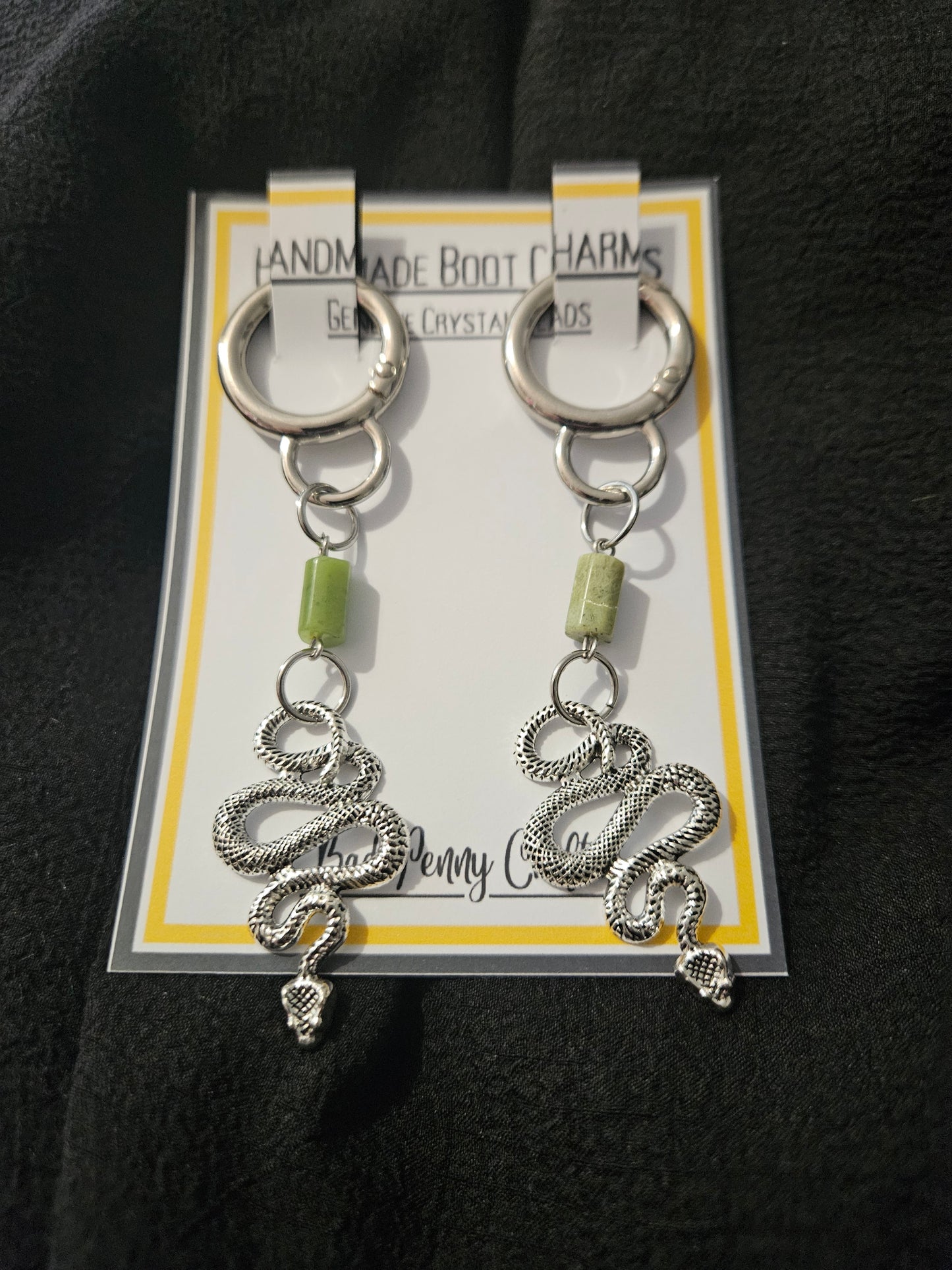 Large snake boot charms - Handmade