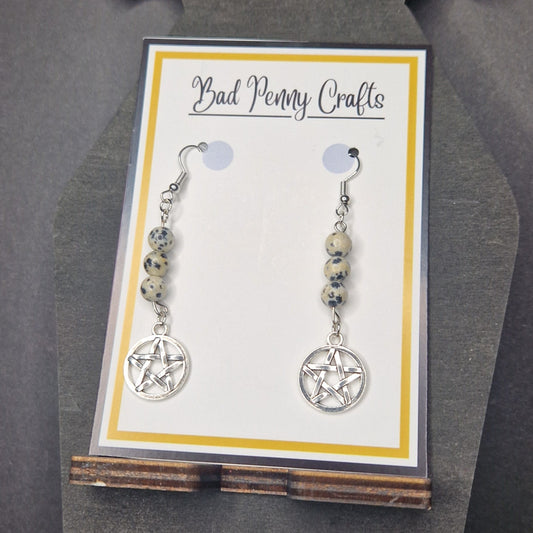Pentagram earrings - Handmade