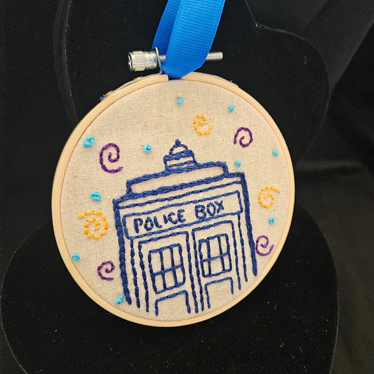 Hand Embroidered Tardis