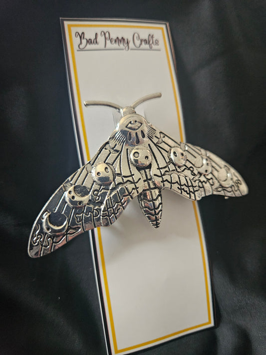 Moth with moons hair clip