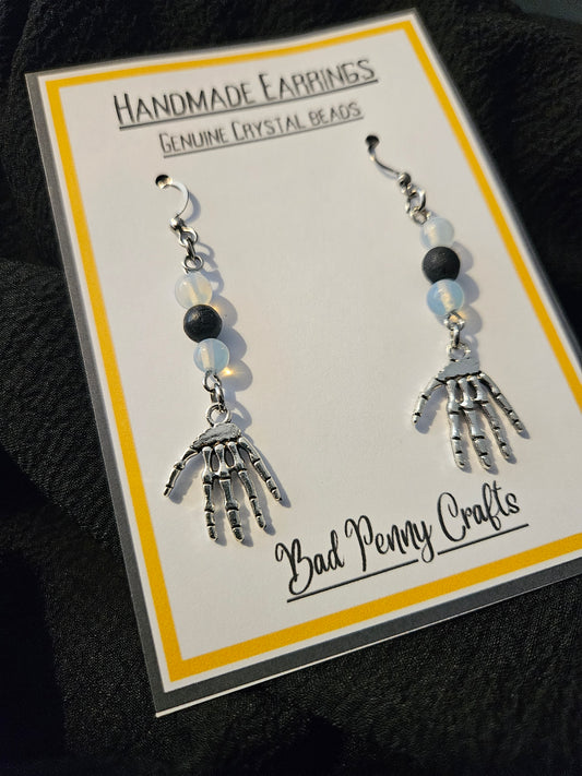 Skeleton Hand Earrings - Handmade