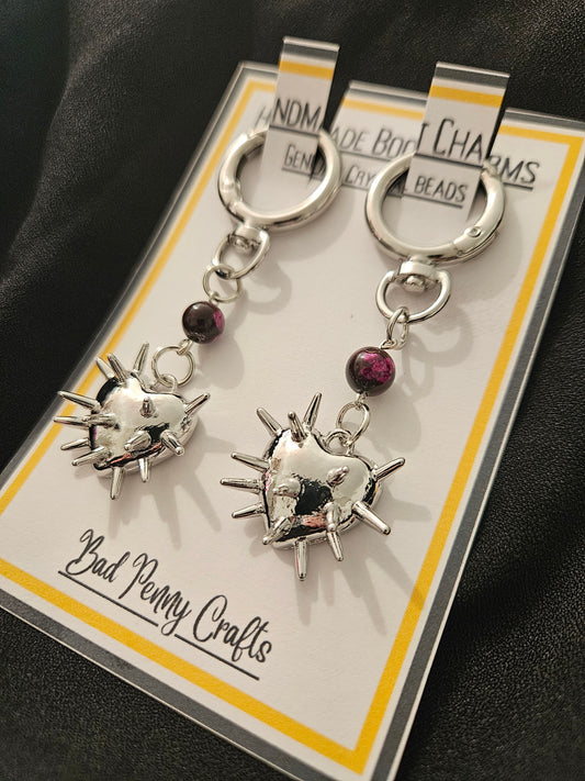 Spiked Heart heart boot charms - Handmade