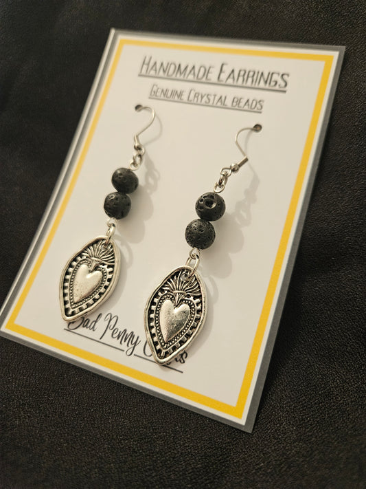 Sacred Heart earrings - Handmade