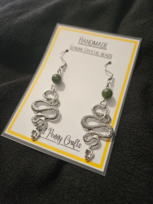 Large Snake earrings - Handmade