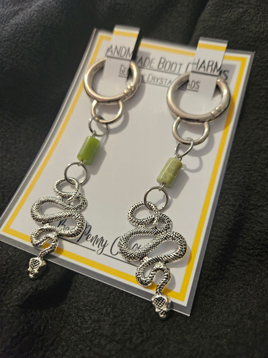 Large snake boot charms - Handmade